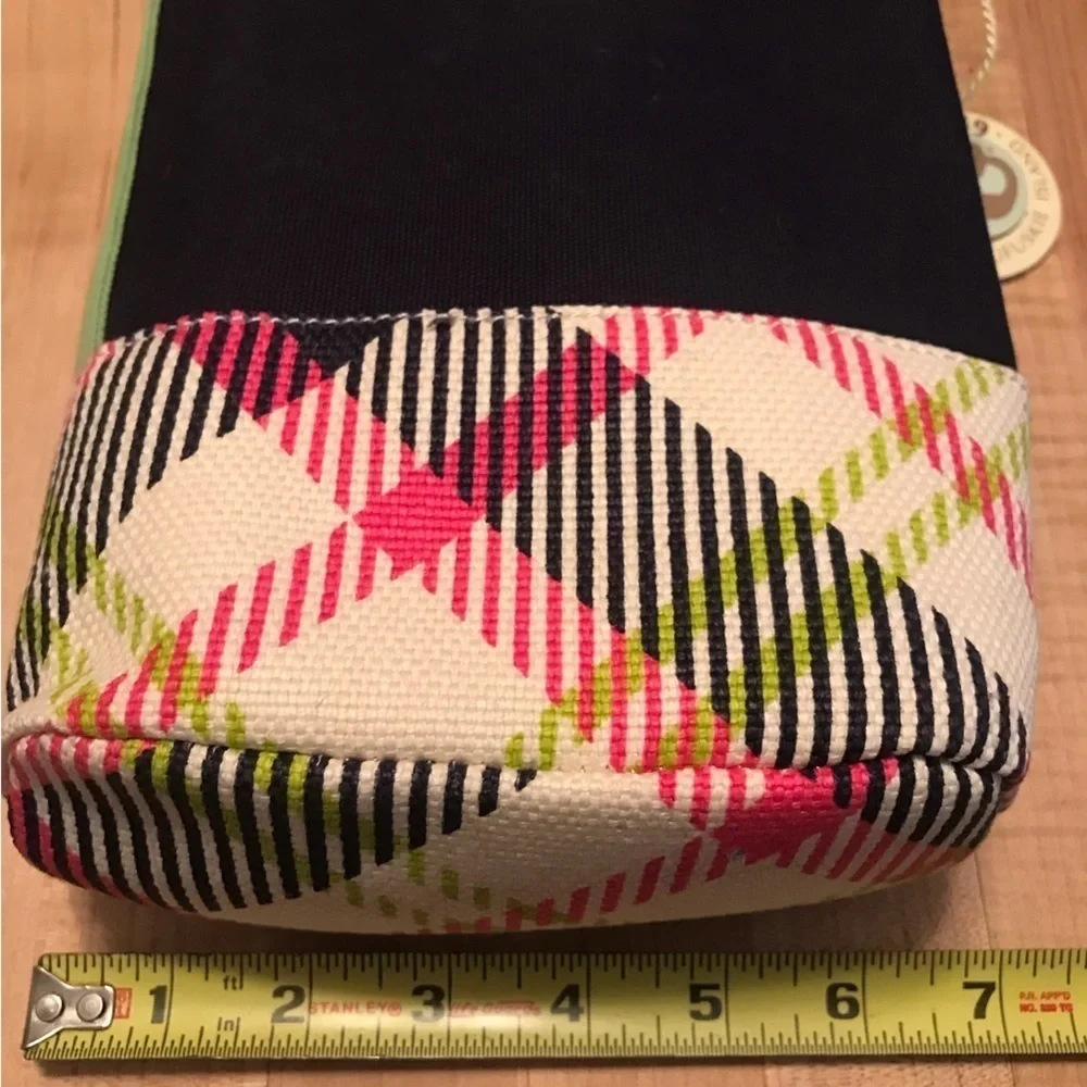 Spartina 449 New Double Wine Caddy Plaid Linen Canvas NWT